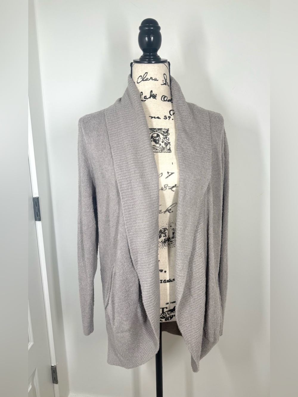 Max & Mia Open-Front Shawl Collar Cozy Soft Cardigan Sweater Light Taupe NWT 2XL